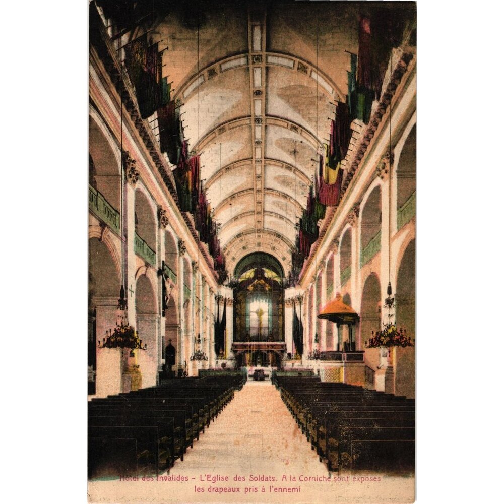 Vintage Hotel Des Invalides Soldiers Church Postcard France Collectible